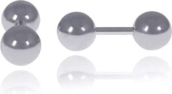 LGT JWLS LGT Jewels Stud oorbellen Dubbel Bol 6mm Zilverkleurig