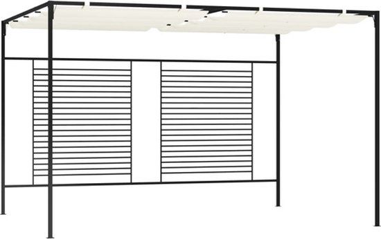 vidaXL Prieel met uittrekbaar dak 180 g/m² 3x4x2,3 m crèmekleurig