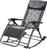 Merkloos Tuinstoel - Relaxfauteuil - Buiten ontspannen - Opvouwbaar en verstelbaar - 60 x 96 x 135 cm - Antraciet