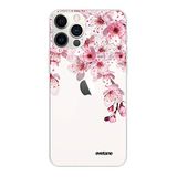 Evetane - Siliconen hoesje compatibel met iPhone 12/12 Pro - Zachte bescherming, ultra resistent - Dun en transparant - Achterkant - Kersenboom