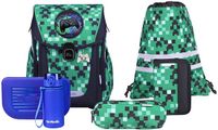 McNeill schooltas Primo Schoolbag Set 9-delig Game Zone groen