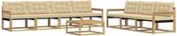 vidaXL - Bank loungeset - 7 zitplekken - Wit en Beige