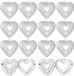 Sans marque Pendentifs de cadre photo en forme de cœur - Acier inoxydable - 16 pièces
