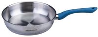 Fackelmann Braadpan Essential Ø 24 cm van hoogwaardig roestvrij staal 18/10, ergonomische bakeliet handgreep, universeel geschikt voor alle warmtebronnen, blauw