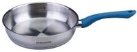 Fackelmann Braadpan Essential Ø 24 cm van hoogwaardig roestvrij staal 18/10, ergonomische bakeliet handgreep, universeel geschikt voor alle warmtebronnen, blauw