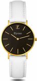 Elysian Horloge Dames Goud - 36mm - Leren Band - 5ATM Waterdicht