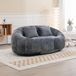 LVHOM Fauteuil poef met 2 kussens, poef met poef, comfortabele fauteuil van chenille, poef, chaise longue, tweezitsbank, grijs