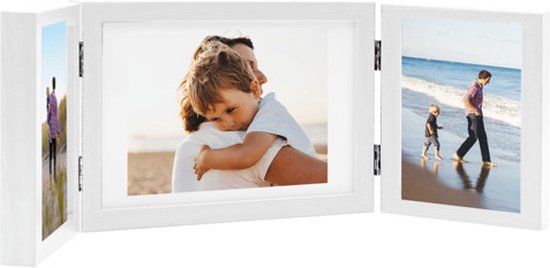 vidaXL Fotolijst Drieluik Wit 28x18 cm + 2x(13x18 cm)