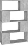 vidaXL Boekenkast/kamerscherm - 80x24x124,5 cm - bewerkt hout - betongrijs
