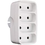 Quadriplite Zenitech - Huiselijke haspel 3x2P+T + 2xUSB - 7m - Wit