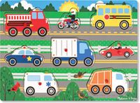 MELISSA & DOUG Wooden Peg Puzzle - Vehicles
