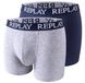 Replay Men's Boxer Short (2 Pair Box) RP101005 - Grey Melange/Indigo - S