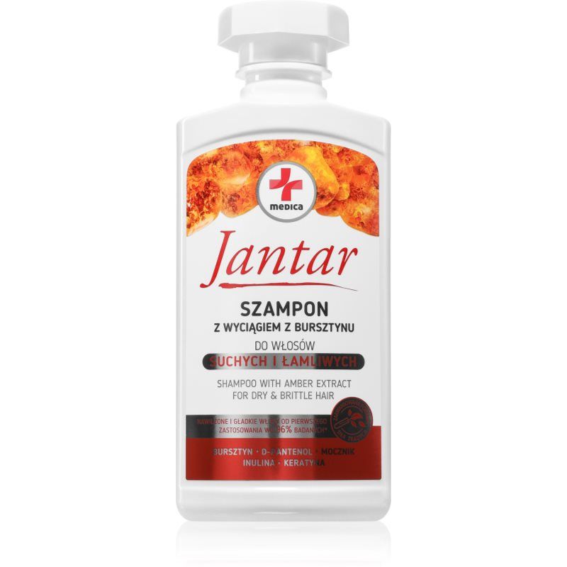 Ideepharm Jantar Medica Moisturizing Shampoo For Dry And Brittle Hair With Amber Extract 330 Ml