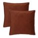 Atmosphera Bank/sierkussens huiskamer Sophia - 2x stuks - 52 x 52 cm - Terracotta - polyester - met rits