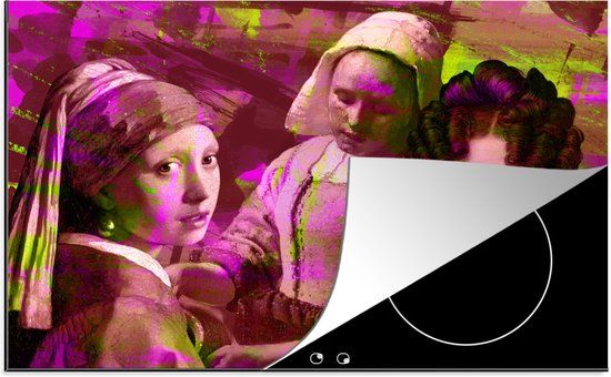 KitchenYeah® Inductie beschermer 77x51 cm - Collage - Neon - Inductiebeschermer