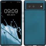 kwmobile telefoonhoesje geschikt voor Google Pixel 6 - Back cover in Metallic carabisch blauw