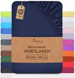 NatureMark Microvezel Hoeslaken 180x200cm Marineblauw