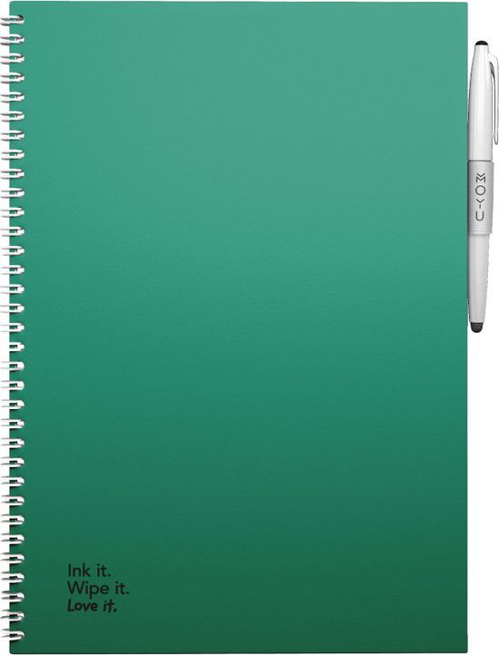 MOYU Forest Green A4 Erasable Notebook - Hardcover - Multifunction Pages - Includes Pen & Cloth