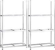 vidaXL Bandenrekken 3-laags 2 st 110x40x200 cm staal zilverkleurig