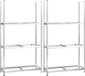 vidaXL Étagères à pneus 3 niveaux 2 pièces 110x40x200 cm acier argenté