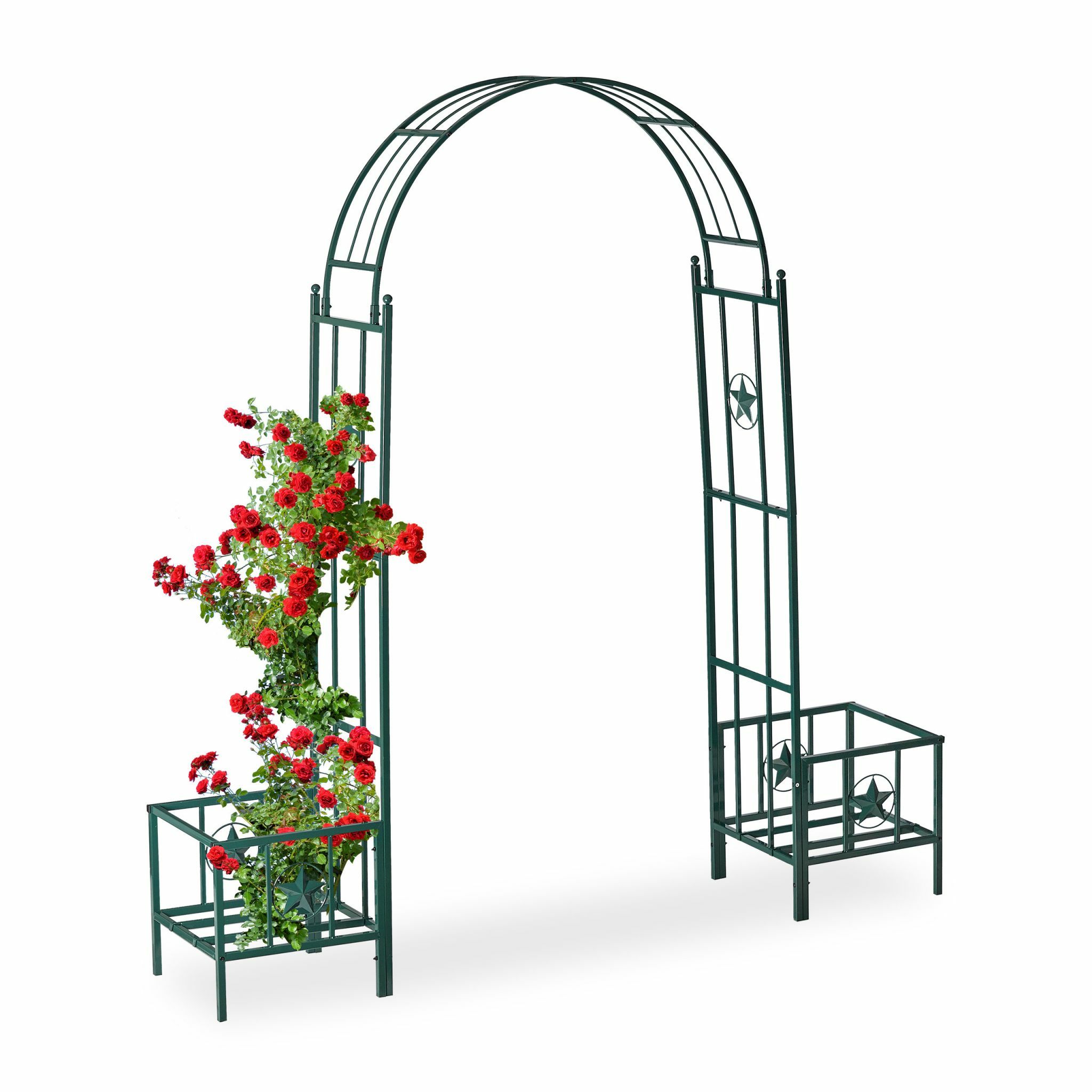 Relaxdays pergola met plantenbak - weerbestendig - metaal - 226 x 204 x 45 cm - klimplanten