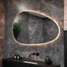 Mirlux Miroir de salle de bain avec éclairage LED – Asymétrique – Miroirs muraux organiques – Miroir de douche anti-buée – Miroir mural 150x93CM