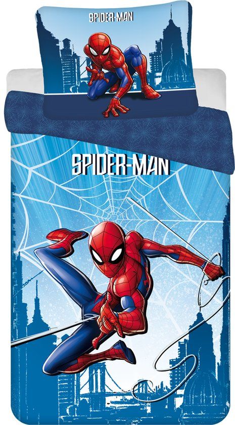 Spider-Man Dekbedovertrek, Web - Eenpersoons - 140 x 200 cm - Katoen