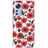 Xiaomi Bedrukt siliconen hoesje compatibel met Xiaomi Mi 12, Xiaomi Mi 12X Fleurs de pavot