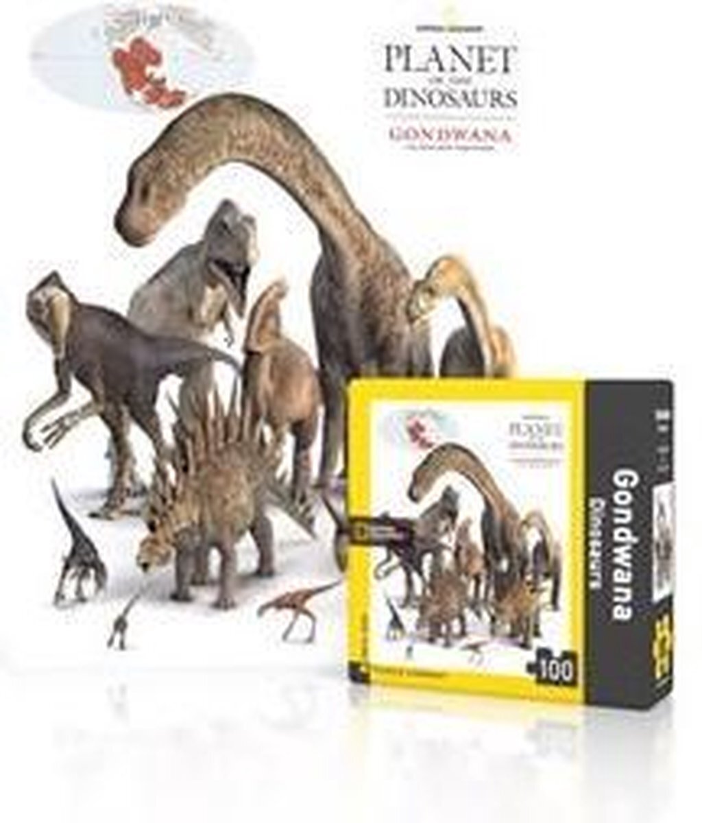 New York Puzzle Company New York Puzzle Company Mini Puzzel National Geographic Gondwana Dinosaurs 100 Stukjes