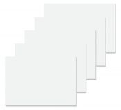 SIGEL SY510 5-pack witte papieren bureauonderlegger, tekenblok blanco, ca. DIN A2 - extra groot 59,5 x 41 cm, 50 vellen, 80 g