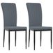 VidaXL Chaise de salle à manger 2 pièces velours gris foncé