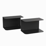 en.casa Table de chevet Notodden set de 2 suspendu 23x40x23 cm noir