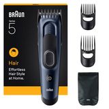 Braun Haartrimmer Tondeuse Series 5 HC5550 + 4 Tools - Levenslang Scherp Scheerblad - 17 Lengtes - Blauw