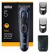 Braun Haartrimmer Tondeuse Series 5 HC5550 + 4 Tools - Levenslang Scherp Scheerblad - 17 Lengtes - Blauw