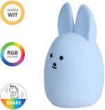 EGLO Castellino Konijn Nachtlampje Kinderen & Baby - Draadloos - 15.5 cm - Lichtblauw - RGB & Wit Licht - Oplaadbaar - Touch bediening