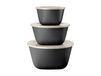 Koziol Bol avec couvercle Connect Stockholm plastique biocirculaire, 3 pièces Nature gris cendré