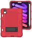 iPad Apple iPad mini6 2021 hoes met standaard, duurzame, schokbestendig, harde hybride drielaagse beschermhoes, softshell, Apple tablet, siliconen hoes (rood + zwart)