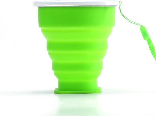 Siliconen Inklapbare Cup - Groen - 2 stuks - 270ml - Camping Beker