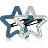 invisibobble Clipstar Starlight Serenade (2 stuks) - Femme étoile design pince à cheveux - grandes pinces à cheveux snap en denim & paillettes - pour cheveux épais et fins - accessoire cheveux pour looks tendance