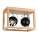 Homemania HOMBR_0129 wandlamp kubus Ii, hout, metaal, zwart, 25 x 20 x 36 cm