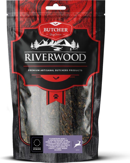 Riverwood Vleesstrips Hert 150 gr