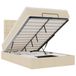 vidaXL Ottoman Bed with Mattresses Cream Fabric 200x200cm