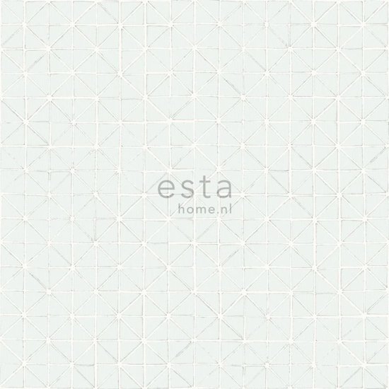 Esta Home krijtverf eco texture vlies behang geometrische vormen licht groen - 148347 van uit Marrakech