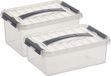 Sunware Opberg boxen set van 4x - kunststof - met deksel - in 4 en 6 Liter
