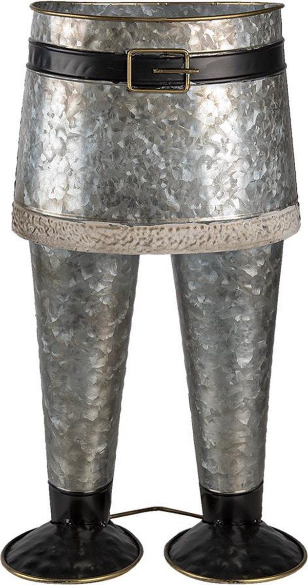 Clayre & Eef Bloempot Broek 22x15x40 cm Grijs Ijzer