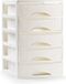 PlasticForte Ladeblokje - bureau organizer met 5x lades - ivoor wit - L18xB21xH28 cm