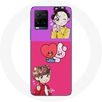 Maniacase Hoesje voor Vivo Y21s 2021 / Y21 2021 BTS BT21 Cooky Et Tata Bangtan V Et Jungkook Fanart