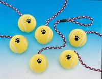 Nobby Dog Toy Tennis Ball with Rope 6 cm - 3 Pieces