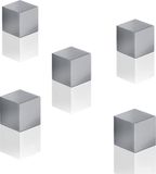 Sigel Glasbord Magneten - 11x11x11mm - N52 Sterk - Zilver - Set van 5