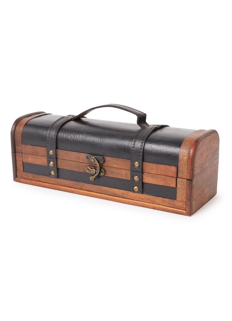 Goodwill Wine Bottle Box with Leather Details 35 cm